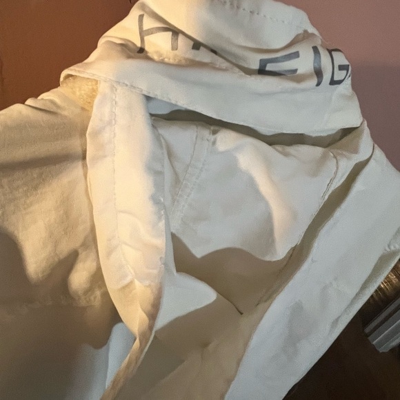 Tommy Hilfiger windbreaker retro full zip hooded jacket off white/white Large - Picture 13 of 14